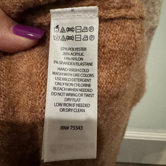 Rachel Zoe Colorblock Turtleneck Sweater Dress Size S | Cozy Fall Neutral Knit - Picture 11 of 12